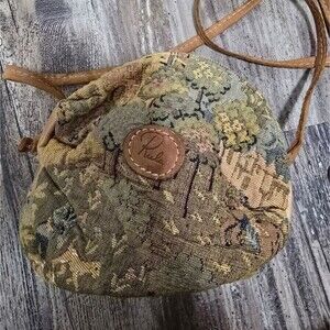 Vintage Rula Tapestry Fabric  Boho Shoulder Bucket Bag Small 6x6.5